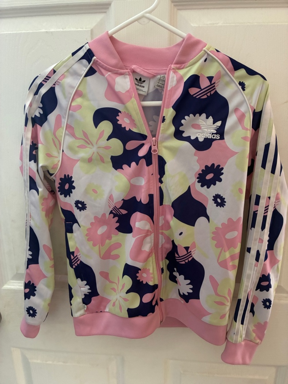 adidas Pink Navy Lime Floral Track Jacket